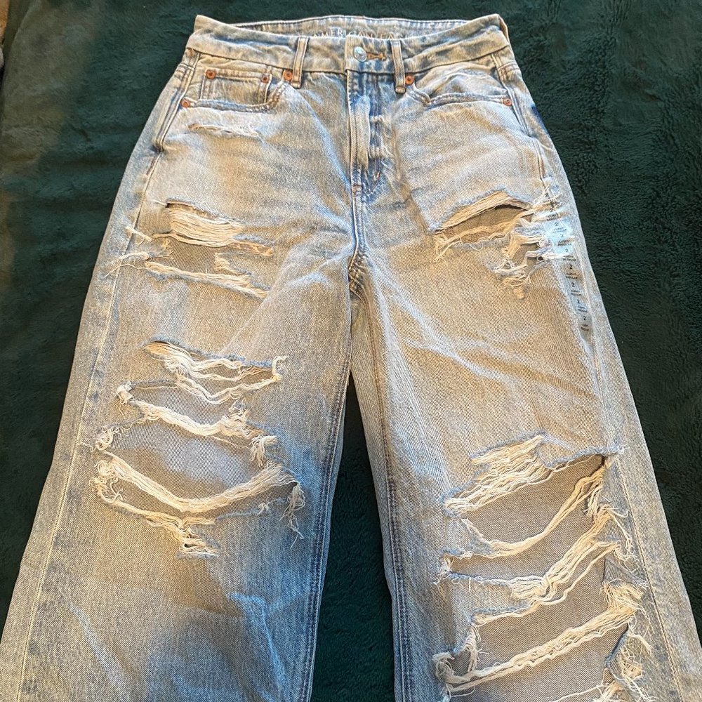 American Eagle Super High Rise Curvy Wide Leg